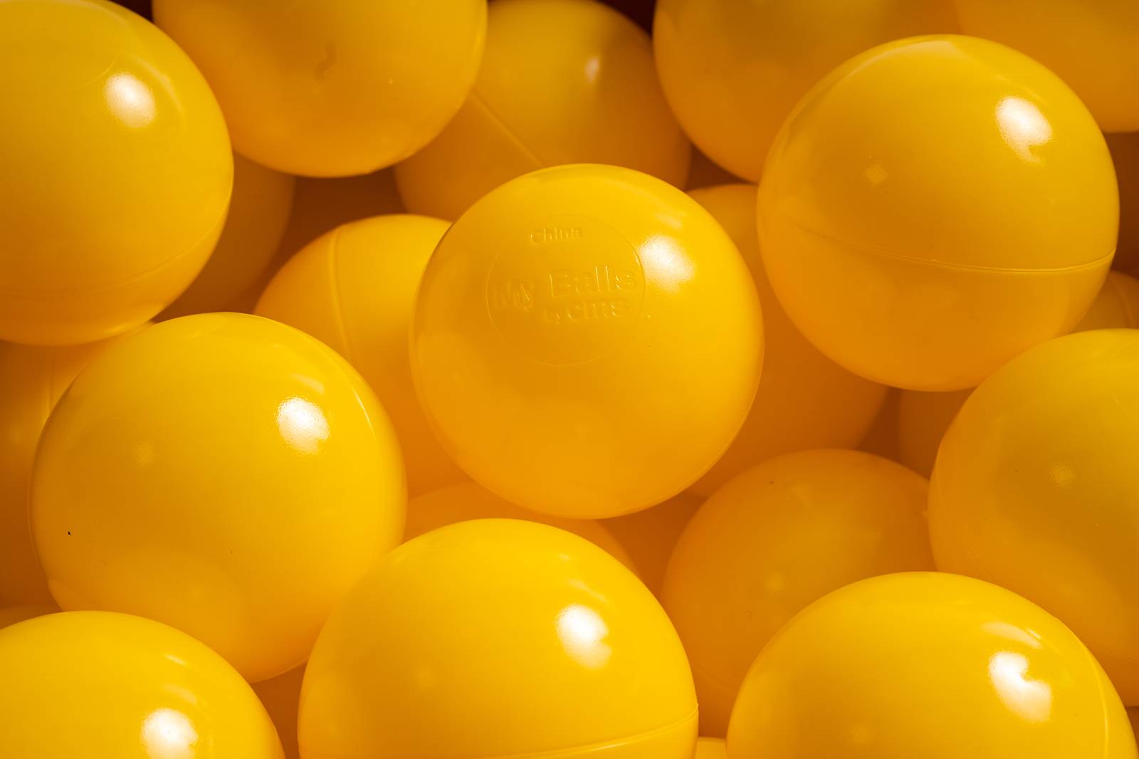 15 g commercial grade ball pit balls, yellow color