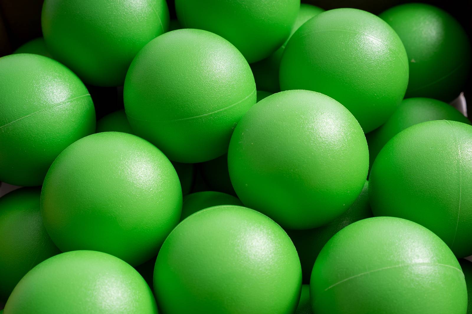 15 g commercial grade ball pit balls, green matte color