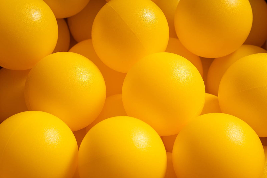 15 g commercial grade ball pit balls, yellow matte color
